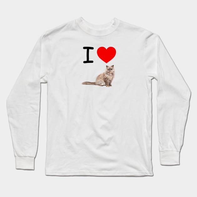 I HEART  PERSIAN CAT Long Sleeve T-Shirt by EmoteYourself